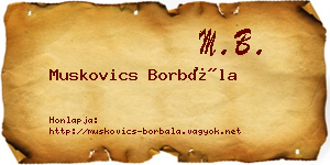 Muskovics Borbála névjegykártya